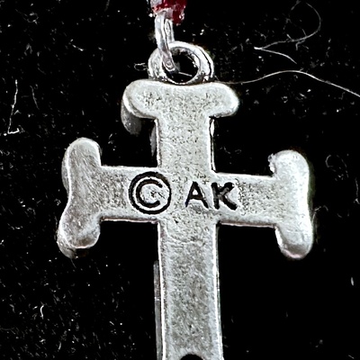 Earrings on black background