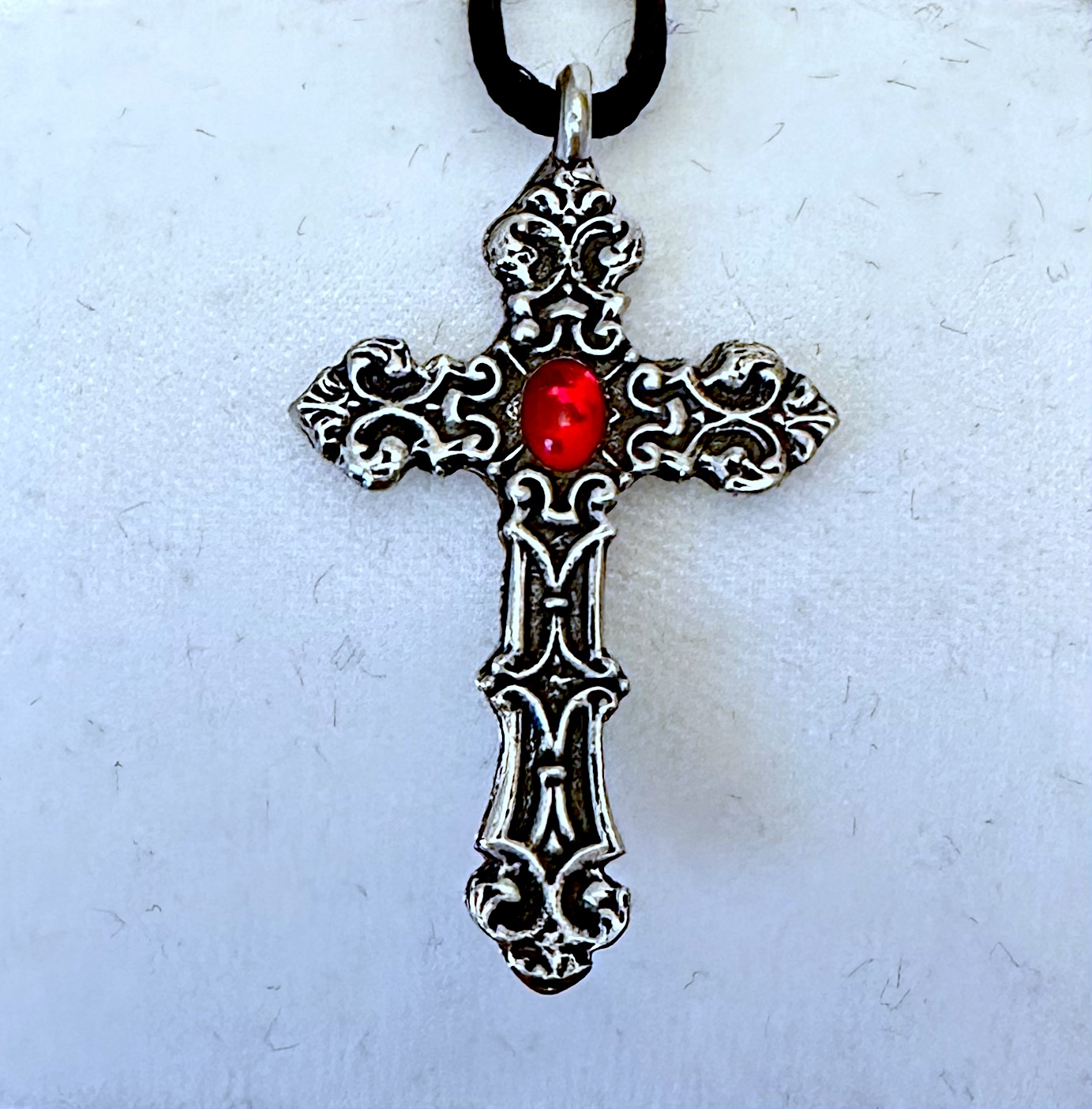 Necklace on white background